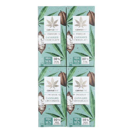 Pack 4x Cannaline Premium Cannabis Milk Chocolate - Family Tree CBD