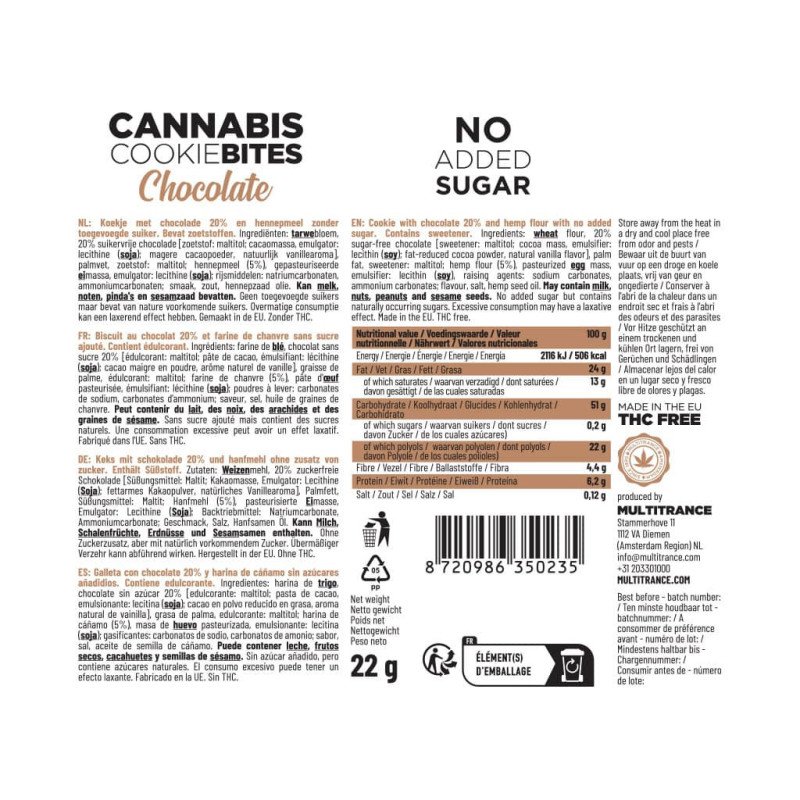 Multitrance Cannabis Cookiebites – Chocolate - Family Tree CBD