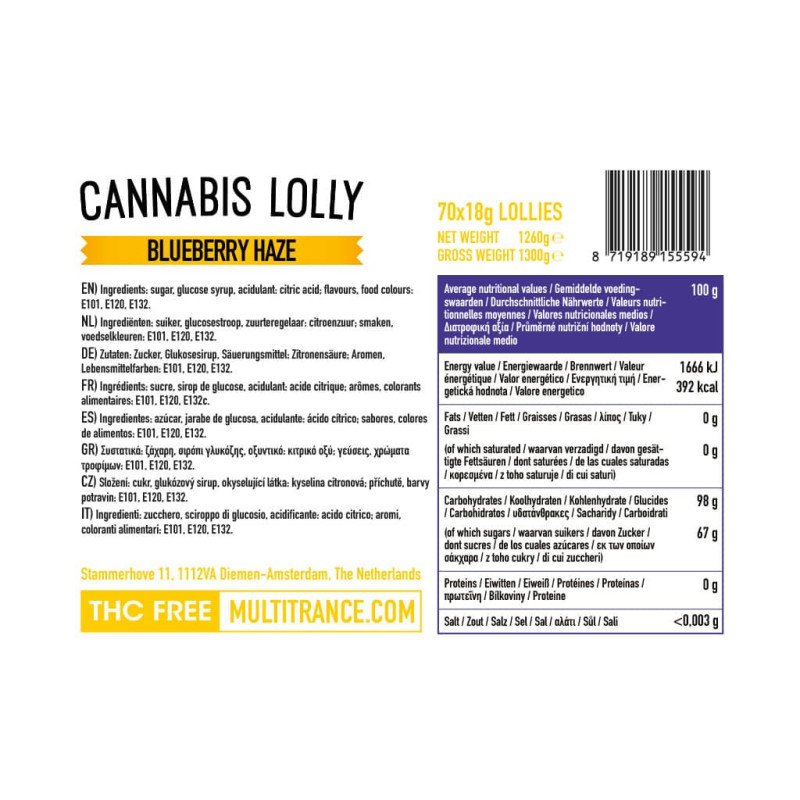 Multitrance Cannabis Lollipops – Blueberry Haze - Family Tree CBD